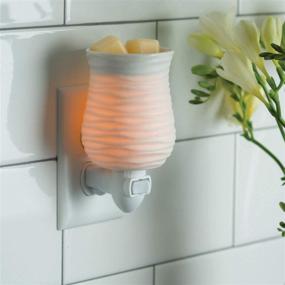 img 2 attached to 🕯️ Pluggable Fragrance Warmer by CANDLE WARMERS ETC - Decorative Plug-in for Warming Scented Candle Wax Melts, Tarts, and Fragrance Oils in White Porcelain Harmony