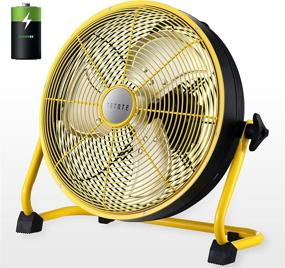 img 4 attached to 🌀 TETOTE 12-Inch Rechargeable Battery Powered Fans, High Velocity Floor Fan with Metal Blade & 12000mAh Power Bank USB for Phone - Cordless, Waterproof, Portable for Outdoor, Camping, Gym