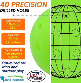 img 2 attached to 🎾 Zone PB Neon Green Outdoor Pickleballs: USAPA Approved, 40 Holes, Durable (6 Pack)