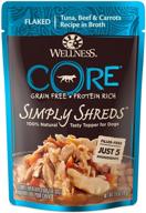 🐕 wellness core simply shreds grain free dog food topper - protein rich mixer, treats or wet pouches, natural & filler-free with 5 ingredients logo