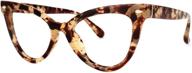 👓 voogueme cat eye amber glasses: shield your eyes from blue light strain - women's anti-eyestrain gaming glasses maite op02131-02 logo