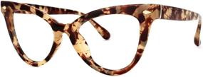img 4 attached to 👓 Voogueme Cat Eye Amber Glasses: Shield Your Eyes from Blue Light Strain - Women's Anti-Eyestrain Gaming Glasses Maite OP02131-02