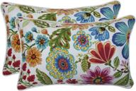 🔵 pillow perfect gregoire prima lumbar pillows, blue, 2 count - outdoor/indoor, 11.5" x 18.5 logo