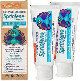 img 4 attached to 👨 SprinJene гладкая натуральная ваниль без фтора детская зубная паста - свежее дыхание, здоровые десны и рот | Веганская, халяль, кошер, безглютеновая | 4 пачки по 3,5 унции
