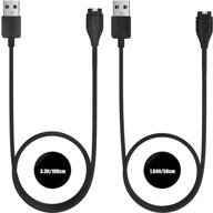 tusita charger cable - compatible with garmin fenix 5 5s 5x 6 6s 6x plus pro sapphire, forerunner 935 945 45 45s 245 music 745, approach s10 s40 s60 g12 s12 s42, vívoactive 3 4 4s, instinct, venu sq - premium [2-pack] logo