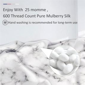img 3 attached to Powsure Pure Mulberry Silk Pillowcase for Hair and Skin - 100% Natural Marble Silk Pillow Cases 🌙 with Hidden Zipper - 25 Momme - 600 Thread Count - Soft, Breathable, and Smooth Silk Pillow Cover