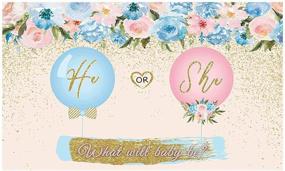 img 4 attached to Funnytree Blue And Pink Gender Reveal Party Backdrop He Or She What Will Baby Be Pregnancy Reveal Balloon Floral Banner Decoration Supplies Favors Photography Background Photobooth Prop Gift 5X3FT