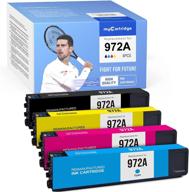 🖨️ mycartridge hp 972 972a remanufactured ink cartridge replacement - compatible with pagewide pro 477dw 577dw 377dw 477dn 452dn 452dw 552dw (4-pack) - black cyan magenta yellow logo