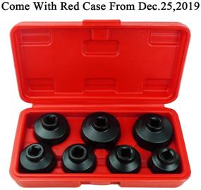 img 2 attached to 🔧 7-Piece Oil Filter Cap Wrench Tool Kit - Mercedes Benz, VW, BMW Compatible - 24mm, 27mm, 29mm, 30mm, 32mm, 36mm, 38mm Socket Set - Automotive Cartridge Oil Filter Housing (Black)
