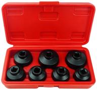 🔧 7-piece oil filter cap wrench tool kit - mercedes benz, vw, bmw compatible - 24mm, 27mm, 29mm, 30mm, 32mm, 36mm, 38mm socket set - automotive cartridge oil filter housing (black) logo