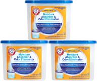 🌬️ arm & hammer fragrance free refillable moisture absorber and odor eliminator, 3-pack, 42 ounces: highly efficient odor control and moisture removal solution logo