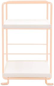 img 2 attached to 🌹 2-Tier Rose Gold Freestanding Stackable Organizer Shelf for Bathroom and Kitchen