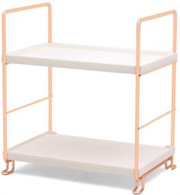 img 4 attached to 🌹 2-Tier Rose Gold Freestanding Stackable Organizer Shelf for Bathroom and Kitchen