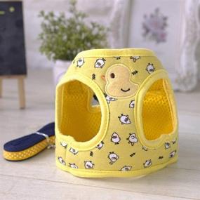 img 4 attached to Stock Show Small Pet Cute Cartoon Harness Vest and Matching Leash Set - Perfect for 🐾 Summer and Spring - Breathable, Soft Mesh, Adjustable Chest Strap - Ideal for Puppy, Kitten, and Small Animals