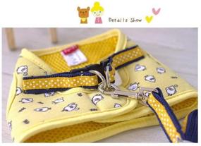 img 2 attached to Stock Show Small Pet Cute Cartoon Harness Vest and Matching Leash Set - Perfect for 🐾 Summer and Spring - Breathable, Soft Mesh, Adjustable Chest Strap - Ideal for Puppy, Kitten, and Small Animals