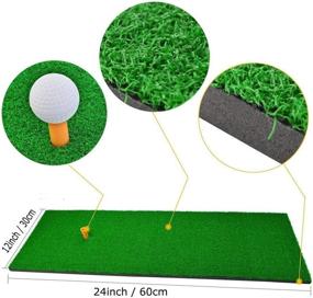 img 1 attached to 🏌️ RELILAC Golf Hitting Mat - 12“x24“ Residential Practice Grass Mat with Rubber Tee Holder - Premium Turf Mat | Ideal for Indoor &amp; Outdoor Use