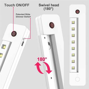 img 1 attached to 🔦 Wireless Dimmable Under Counter Light with Remote: BIGLIGHT Battery Operated Swivel Stick On Lights for Closet, Pantry, Wardrobe - Warm White, 10 Inch