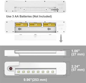 img 3 attached to 🔦 Wireless Dimmable Under Counter Light with Remote: BIGLIGHT Battery Operated Swivel Stick On Lights for Closet, Pantry, Wardrobe - Warm White, 10 Inch