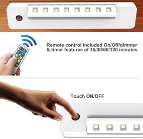 img 2 attached to 🔦 Wireless Dimmable Under Counter Light with Remote: BIGLIGHT Battery Operated Swivel Stick On Lights for Closet, Pantry, Wardrobe - Warm White, 10 Inch