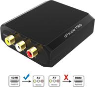 🔌 конвертер hdmi в rca, hdmi на av адаптер с поддержкой 1080p, композитный видео и аудио с 3rca cvbs, поддержка pal/ntsc, в комплекте usb-кабель для зарядки. логотип