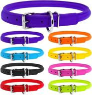 🐶 premium rolled leather dog collar - soft & stylish for medium & large dogs - durable metal buckle - perfect for large breed dogs - ideal for both male and female dogs - purple, 13"-16" neck, 1/3" wide logo