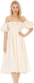 img 2 attached to 👗 R Vivimos Vintage Ruffles: Elegant Sleeved Women's Clothing Collection