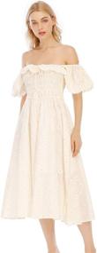 img 4 attached to 👗 R Vivimos Vintage Ruffles: Elegant Sleeved Women's Clothing Collection