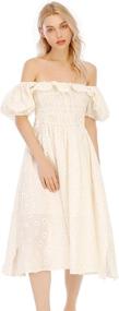 img 3 attached to 👗 R Vivimos Vintage Ruffles: Elegant Sleeved Women's Clothing Collection