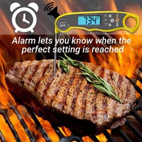 img 1 attached to 🌡️ BBQ Mate Dual Probe Instant Read Meat Thermometer - Accurate Digital Cooking Thermometer with Large LCD Backlight for Kitchen, Candy, BBQ, Grill - Battery Included (Yellow)