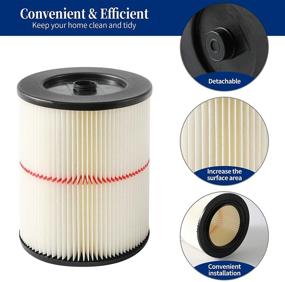 img 3 attached to 🧹 Gazeer 2 Pack Filter Replacements for Shop Vac & Craftsman 17816 9-17816 Cartridge Filter Replacement for Craftsman Wet Dry Vac 5+ Gallon Vacuum Cleaner - Premium Accessories