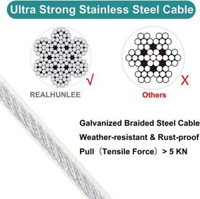 img 2 attached to Highly Durable Dog Tie Out Cable - 32 ft Length, 650 lbs Break Strength - Galvanized Braided Steel with PVC Coating - Chew Proof Lead - Ideal for Small to Large Dogs, Pets, Yard, Camping, Outdoors