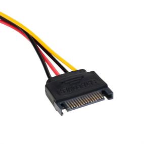 img 2 attached to 🔌 3-Pack SATA Power Cable Adapter: Convert SATA 15 Pin Male to Molex LP4 Female Power Cable 8-inch