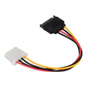 img 1 attached to 🔌 3-Pack SATA Power Cable Adapter: Convert SATA 15 Pin Male to Molex LP4 Female Power Cable 8-inch