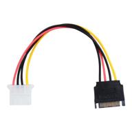 🔌 3-pack sata power cable adapter: convert sata 15 pin male to molex lp4 female power cable 8-inch logo