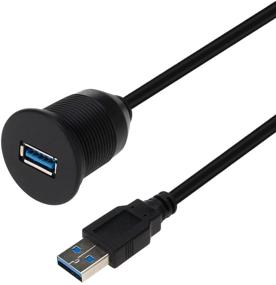 img 4 attached to LDKCOK 3.3ft/1m USB 3.0 Монтажный кабель – Кабель USB-удлинитель с панельным монтажем для автомобиля, лодки, мотоцикла и других видов транспорта