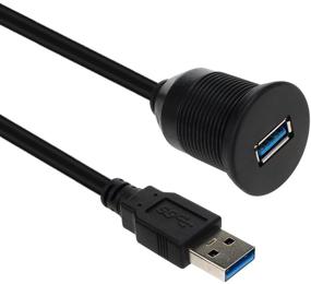 img 3 attached to LDKCOK 3.3ft/1m USB 3.0 Монтажный кабель – Кабель USB-удлинитель с панельным монтажем для автомобиля, лодки, мотоцикла и других видов транспорта