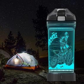 img 1 attached to 🚲 Lightzz Dirt Bike Gifts: 3D Glowing Water Bottle for Kids - 14 Oz Tritan BPA Free - LED Light, Ideal Travel Cup for School, Camping & More!