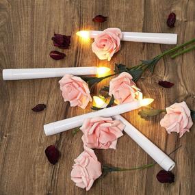 img 3 attached to Pack of 8 White 7.9 Inch LED Flameless Taper Candles with 2 Remote Controls and Timer - Battery Operated Warm White Flickering Fake Candles for Home, Holiday, Wedding Decor