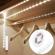 🚪 convenient motion sensor wardrobe light: led strip, pir auto on/off, battery powered, 6000k white for bedside, bathroom, closet, cabinet, kitchen, stairway логотип