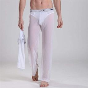 img 1 attached to Men's Sleepwear: Pajama Bottoms with Underwear
