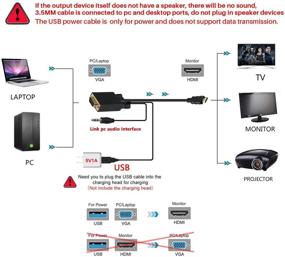 img 3 attached to 🔌Усовершенствованная связь: VGA к HDMI адаптерный кабель для безшовной интеграции дисплея.