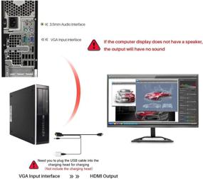 img 2 attached to 🔌Усовершенствованная связь: VGA к HDMI адаптерный кабель для безшовной интеграции дисплея.