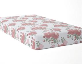 img 3 attached to 🌸 Lotte & Eve Pink Floral Watercolor 100% Cotton Fitted Crib Sheet - Ideal for Standard Cribs, Perfect for Baby Girls or Toddler Girls