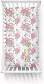 img 1 attached to 🌸 Lotte & Eve Pink Floral Watercolor 100% Cotton Fitted Crib Sheet - Ideal for Standard Cribs, Perfect for Baby Girls or Toddler Girls