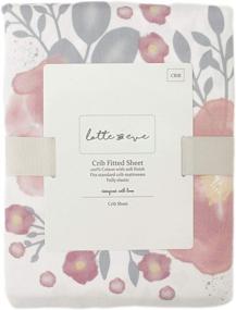 img 2 attached to 🌸 Lotte & Eve Pink Floral Watercolor 100% Cotton Fitted Crib Sheet - Ideal for Standard Cribs, Perfect for Baby Girls or Toddler Girls