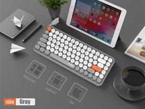 img 1 attached to LomiLuskr 308i Wireless Bluetooth Keyboard: Compact 84 Keys, Tablet Keyboard, Portable Mini Keyboard - Compatible with iOS, Android, Windows (Gray)