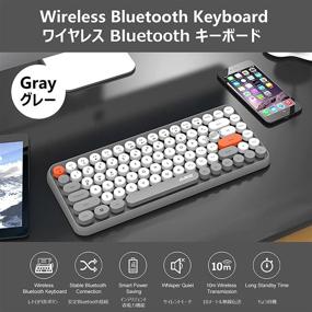 img 3 attached to LomiLuskr 308i Wireless Bluetooth Keyboard: Compact 84 Keys, Tablet Keyboard, Portable Mini Keyboard - Compatible with iOS, Android, Windows (Gray)