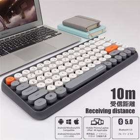 img 2 attached to LomiLuskr 308i Wireless Bluetooth Keyboard: Compact 84 Keys, Tablet Keyboard, Portable Mini Keyboard - Compatible with iOS, Android, Windows (Gray)