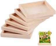 🖌️ 6 pack unfinished small wood serving tray: perfect for diy crafts, projects, and painting supplies logo