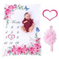 baby monthly milestone blanket girl bedding and nursery bedding logo